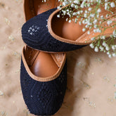 Sadabahar Black Sequins Chikankari Jutti